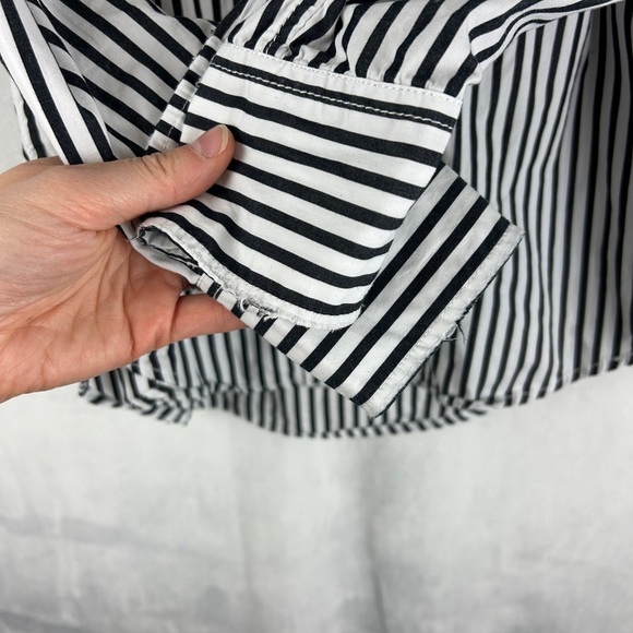 CURRENT ELLIOT Loretta Shirt Striped Button‎ Down Shirt Size XS/0 Relaxed Fit - Picture 9 of 12